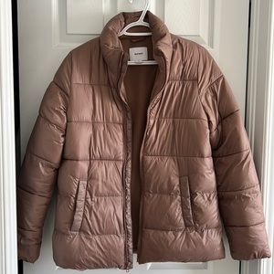 Puffer jacket with fleece lining
